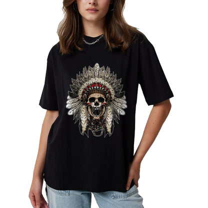 Native American T-Shirts, Vintage Native American Unisex T-Shirt/Hoodie/Sweatshirt HLT00 - American Flag - Chief Head Native American Indians Warbonnets Headdress T-Shirt (1)
