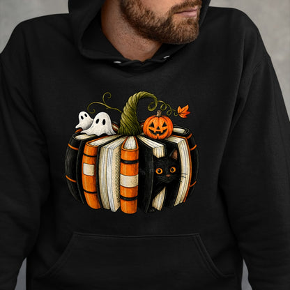 Best Teacher Shirt, Funny Teacher UnisexT-Shirt/Hoodie/Sweatshirt HLT00 - Halloween Reading Pumpkin Book Cat Ghost Librarian Teacher T-Shirt