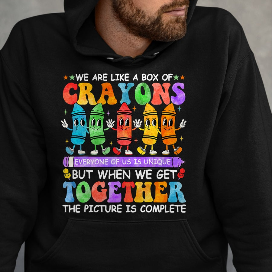 Best Teacher Shirt, Funny Teacher UnisexT-Shirt/Hoodie/Sweatshirt HLT00 - Funny Teacher We are Like A Box of Crayons Back to School T-Shirt