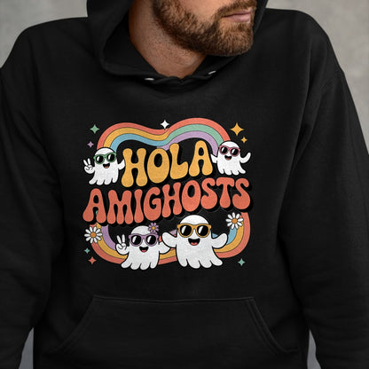 Best Teacher Shirt, Funny Teacher UnisexT-Shirt/Hoodie/Sweatshirt HLT00 - Hola Amighosts Ghost Funny Halloween Costume Spanish Groovy T-Shirt
