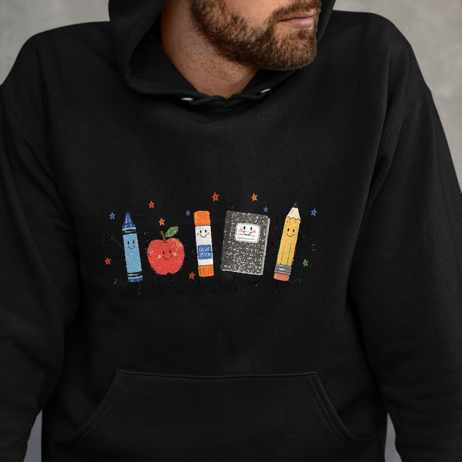 Best Teacher Shirt, Funny Teacher UnisexT-Shirt/Hoodie/Sweatshirt HLT00 - Teacher Back to School Cute School Crayon Apple Pencil T-Shirt