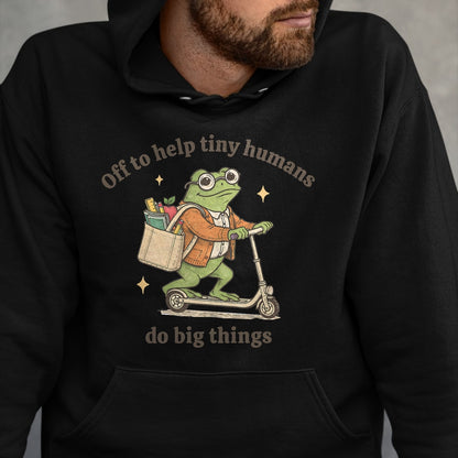 Best Teacher Shirt, Funny Teacher UnisexT-Shirt/Hoodie/Sweatshirt HLT00 - Retro Frog Elementary Teacher Help Tiny Humans Do Big Things T-Shirt