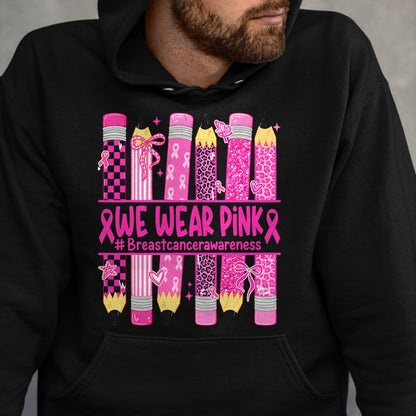 Best Teacher Shirt, Funny Teacher UnisexT-Shirt/Hoodie/Sweatshirt HLT00 - in October We Wear Pink Breast Cancer Awareness Teacher Kids T-Shirt