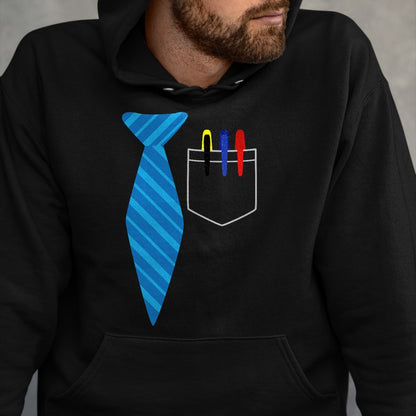 Best Teacher Shirt, Funny Teacher UnisexT-Shirt/Hoodie/Sweatshirt HLT00 - Teacher Tie & Pocket Protector Costume School Gift T-Shirt