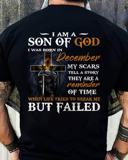 December - I Am A Son Of God - T Shirt For Man - DONN12 (SKU2605-57-12)