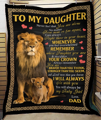 Special Gift For Your Daughter Blanket "Straighten Your Crown" - From Dad (SKUB12-140)
