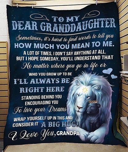 Special Gift For Your Granddaughter Blanket - From Grandpa (SKUB10-103) FULL