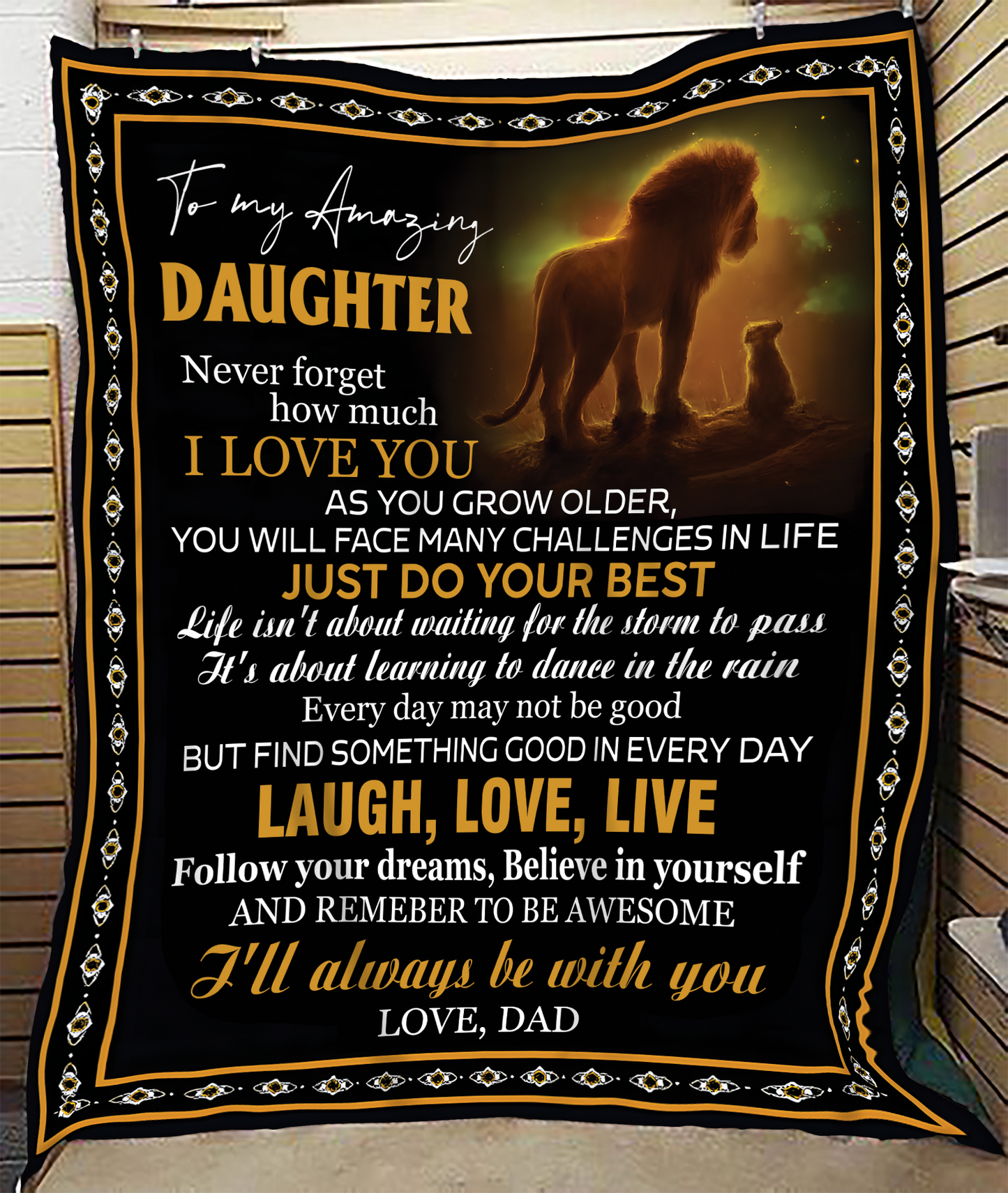 BLANKET FOR DAUGHTER – COMFORT & WARMTH GIFT FROM DAD Sherpa Fleece Quilt Blanket EBIL00 (SKUB12-68)