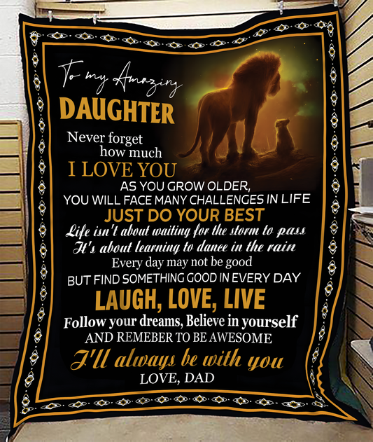 BLANKET FOR DAUGHTER – COMFORT & WARMTH GIFT FROM DAD Sherpa Fleece Quilt Blanket EBIL00 (SKUB12-68)