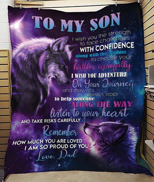 Special Gift For Your Son Blanket "Listen To You Heart" - From Dad (SKUB12-139)