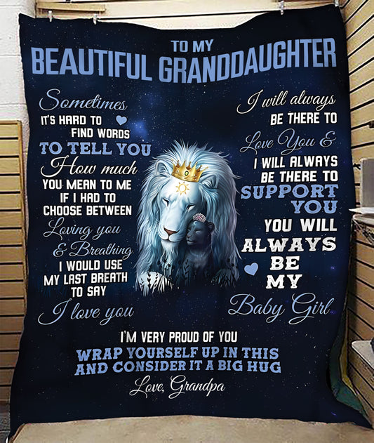 Special Gift For Your Granddaughter Blanket - From Grandpa (SKUB10-175) FULL