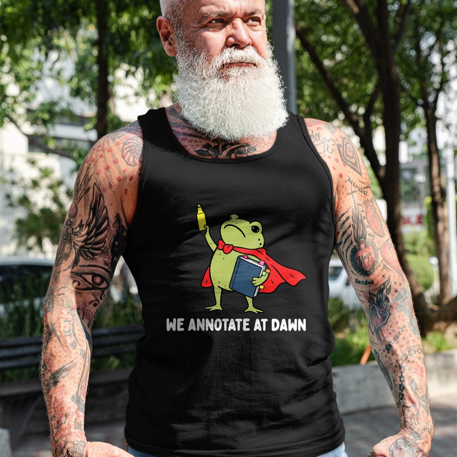 Best Teacher Shirt, Funny Teacher UnisexT-Shirt/Hoodie/Sweatshirt HLT00 - We Annotate At Dawn English Teacher Funny Frog Reader T-Shirt (1)