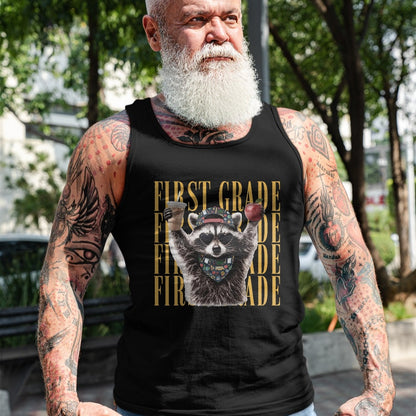 Best Teacher Shirt, Funny Teacher UnisexT-Shirt/Hoodie/Sweatshirt HLT00 - First Grade Funny Feral Raccoon Teacher Back to School T-Shirt