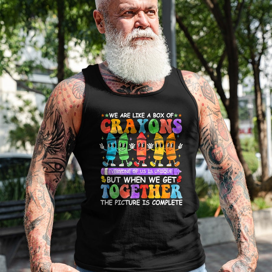 Best Teacher Shirt, Funny Teacher UnisexT-Shirt/Hoodie/Sweatshirt HLT00 - Funny Teacher We are Like A Box of Crayons Back to School T-Shirt