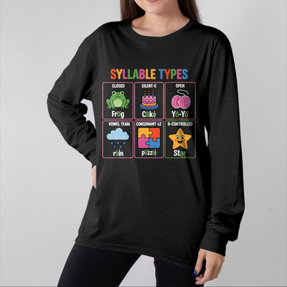 Best Teacher Shirt, Funny Teacher UnisexT-Shirt/Hoodie/Sweatshirt HLT00 - Literacy Teacher Reading Week for Teachers Syllable Types T-Shirt