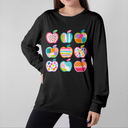 Best Teacher Shirt, Funny Teacher UnisexT-Shirt/Hoodie/Sweatshirt HLT00 - Preppy Art Apples Back to School Teacher Student Cute Apple T-Shirt
