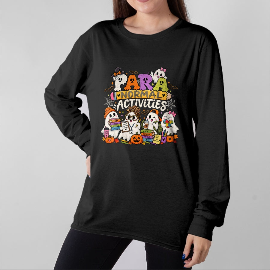 Best Teacher Shirt, Funny Teacher UnisexT-Shirt/Hoodie/Sweatshirt HLT00 - para Normal Activities SPED Teachers Ghost Fall Halloween T-Shirt (2)