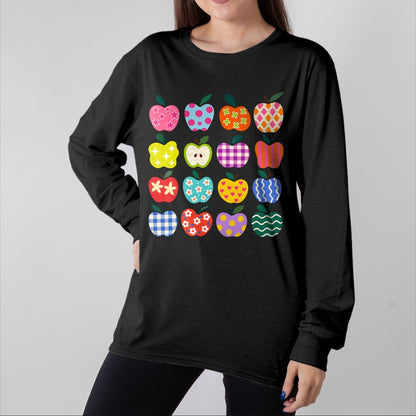 Best Teacher Shirt, Funny Teacher UnisexT-Shirt/Hoodie/Sweatshirt HLT00 - Cute Art Apples Back to School Teacher Student Funny Apple T-Shirt
