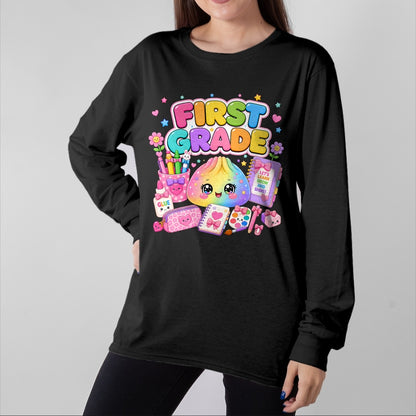 Best Teacher Shirt, Funny Teacher UnisexT-Shirt/Hoodie/Sweatshirt HLT00 - Cute Dumpling 1st First Grade Back to School Girl Teacher T-Shirt
