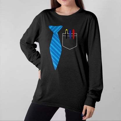 Best Teacher Shirt, Funny Teacher UnisexT-Shirt/Hoodie/Sweatshirt HLT00 - Teacher Tie & Pocket Protector Costume School Gift T-Shirt