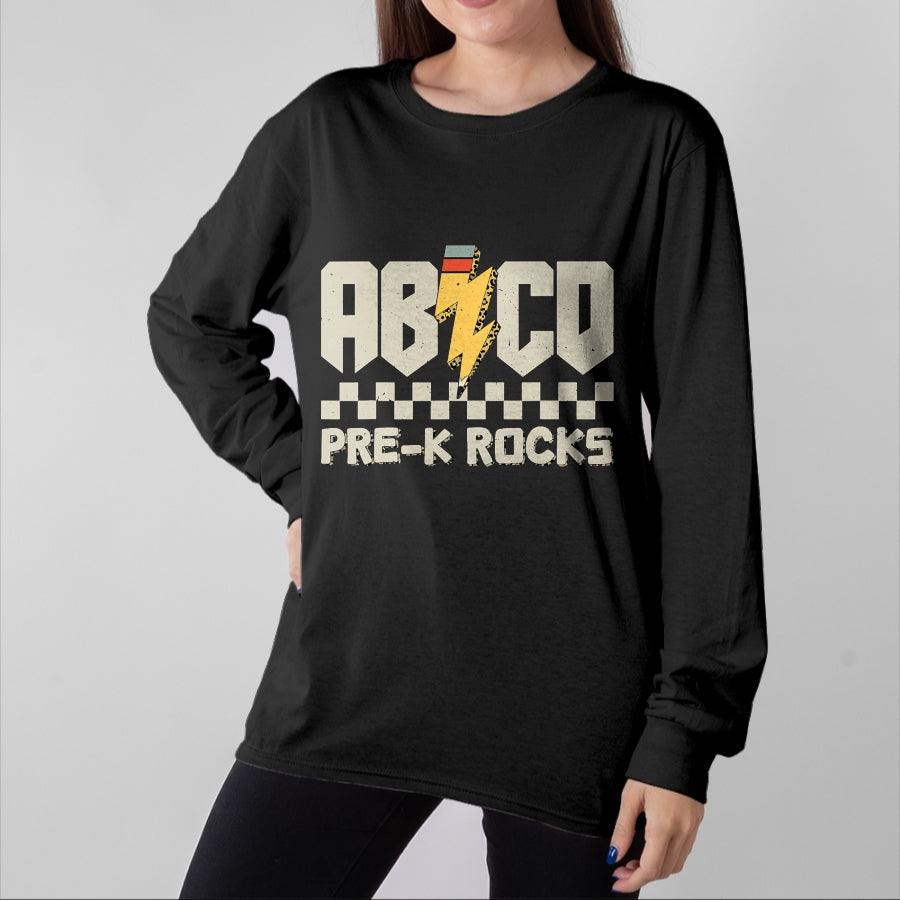 Best Teacher Shirt, Funny Teacher UnisexT-Shirt/Hoodie/Sweatshirt HLT00 - ABCD Pre-K Rocks Pencil Pre-K Teachers Rock for Boys and Children T-Shirt