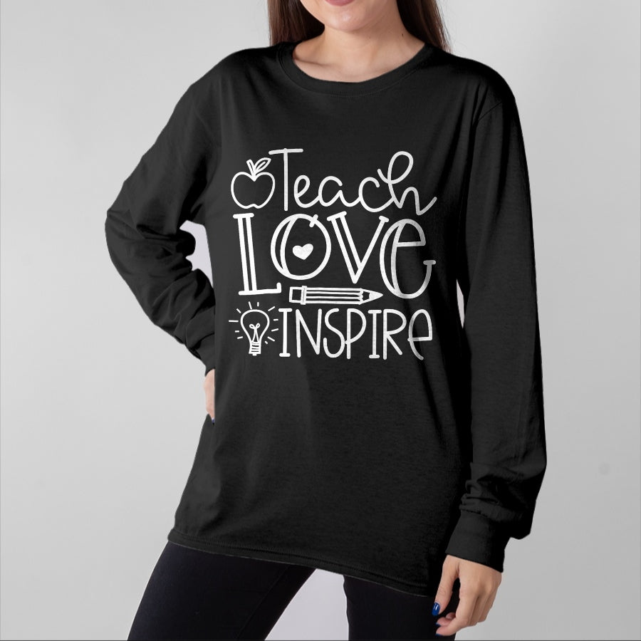 Best Teacher Shirt, Funny Teacher UnisexT-Shirt/Hoodie/Sweatshirt HLT00 - Teacher Shirts Teach Love Inspire Retro Back to School Tees T Shirts for Men and Women