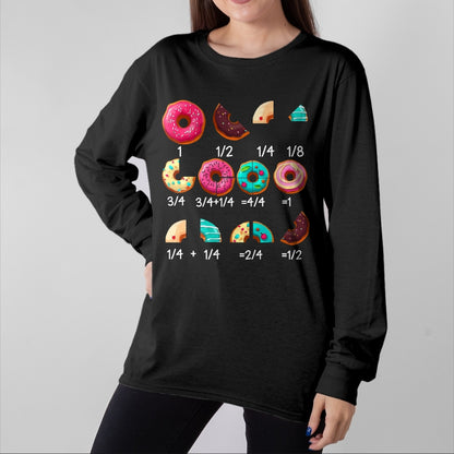 Best Teacher Shirt, Funny Teacher UnisexT-Shirt/Hoodie/Sweatshirt HLT00 - Math Donut Fraction Back to School Teacher Gifts Tee T-Shirt