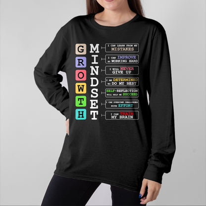 Best Teacher Shirt, Funny Teacher UnisexT-Shirt/Hoodie/Sweatshirt HLT00 - Growth Mindset Shirt Positive School Classroom Teacher Gift T-Shirt