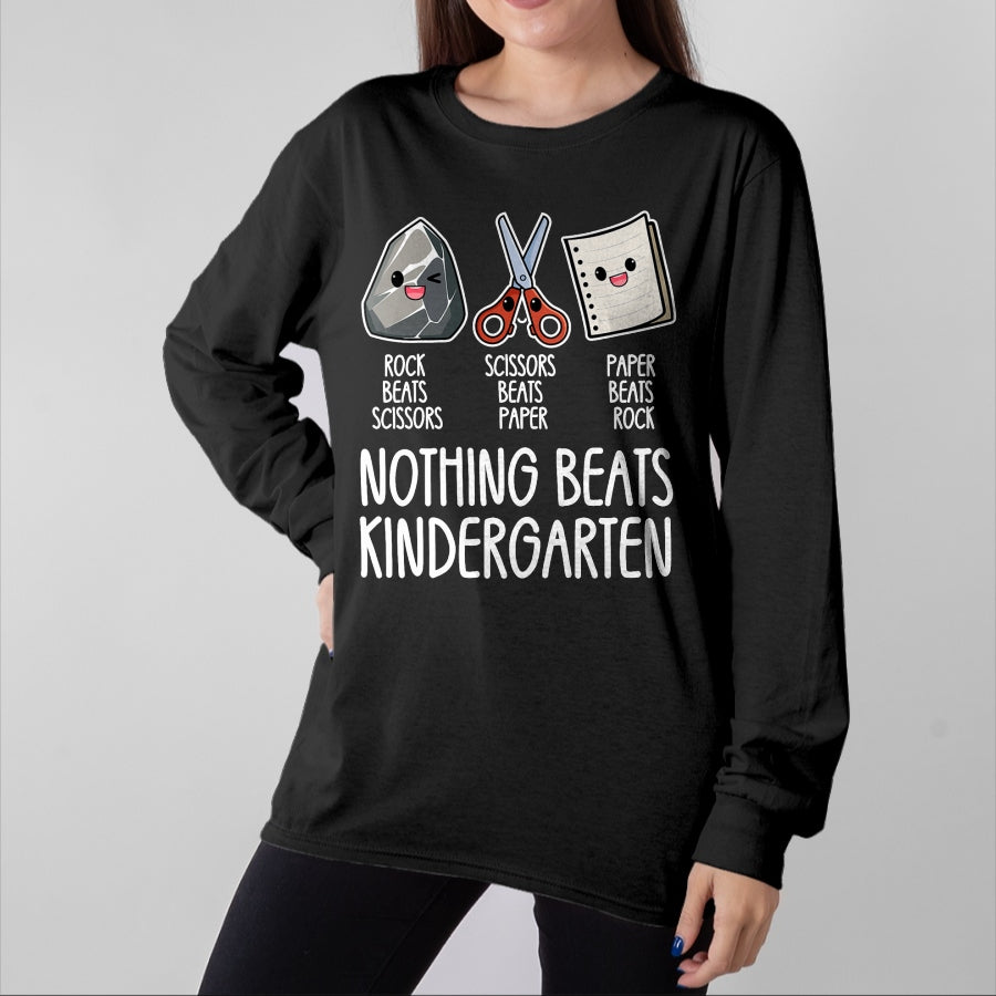Best Teacher Shirt, Funny Teacher UnisexT-Shirt/Hoodie/Sweatshirt HLT00 - Nothing Beats Kindergarten Funny Back to School Kid Teacher T-Shirt