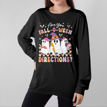 Best Teacher Shirt, Funny Teacher UnisexT-Shirt/Hoodie/Sweatshirt HLT00 - are You Fall O Ween Directions Funny Teacher Halloween Ghost T-Shirt
