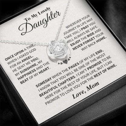 TO MY DAUGHTER FROM MOM - Premium Love Knot Necklace