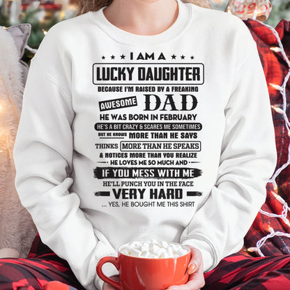 February - Lucky Daughter of Awesome Dad - Perfect Gift For Daughter From Dad - EBIL02 (SKU08-47-02)