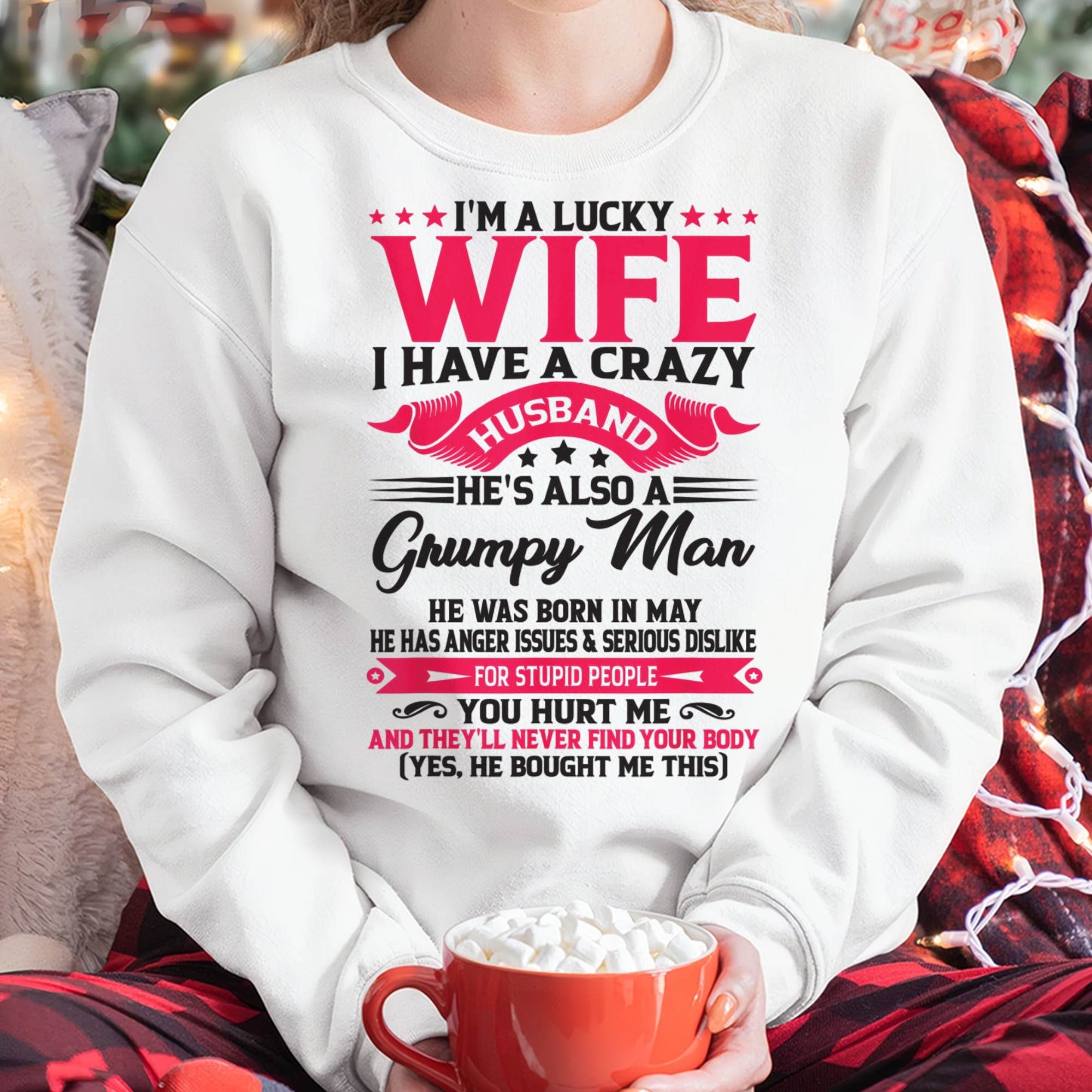 MAY - TO MY WIFE - I'M A LUCKY WIFE - GIFT FROM HUSBAND - EBIL05 (SKU10-136-05)