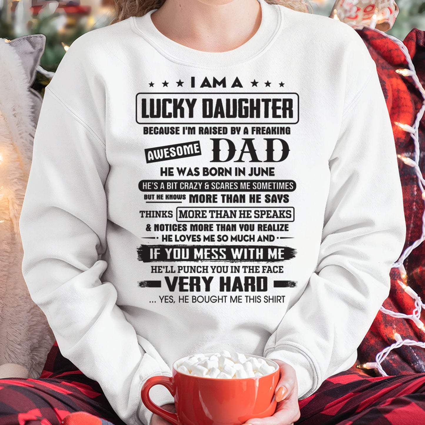 June - Lucky Daughter of Awesome Dad - Perfect Gift For Daughter From Dad - EBIL06 (SKU08-47-06)