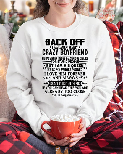 Back Off I Have An Extremely Crazy Boyfriend - - Gift For Wife From Husband - Ebil00 (SKUT-BACKOFF-00)