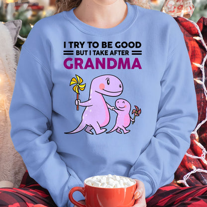 TRY TO BE GOOD BUT I TAKE AFTER GRANDMA- For granddaughter T shirt EBIL00 (SKU07-87)