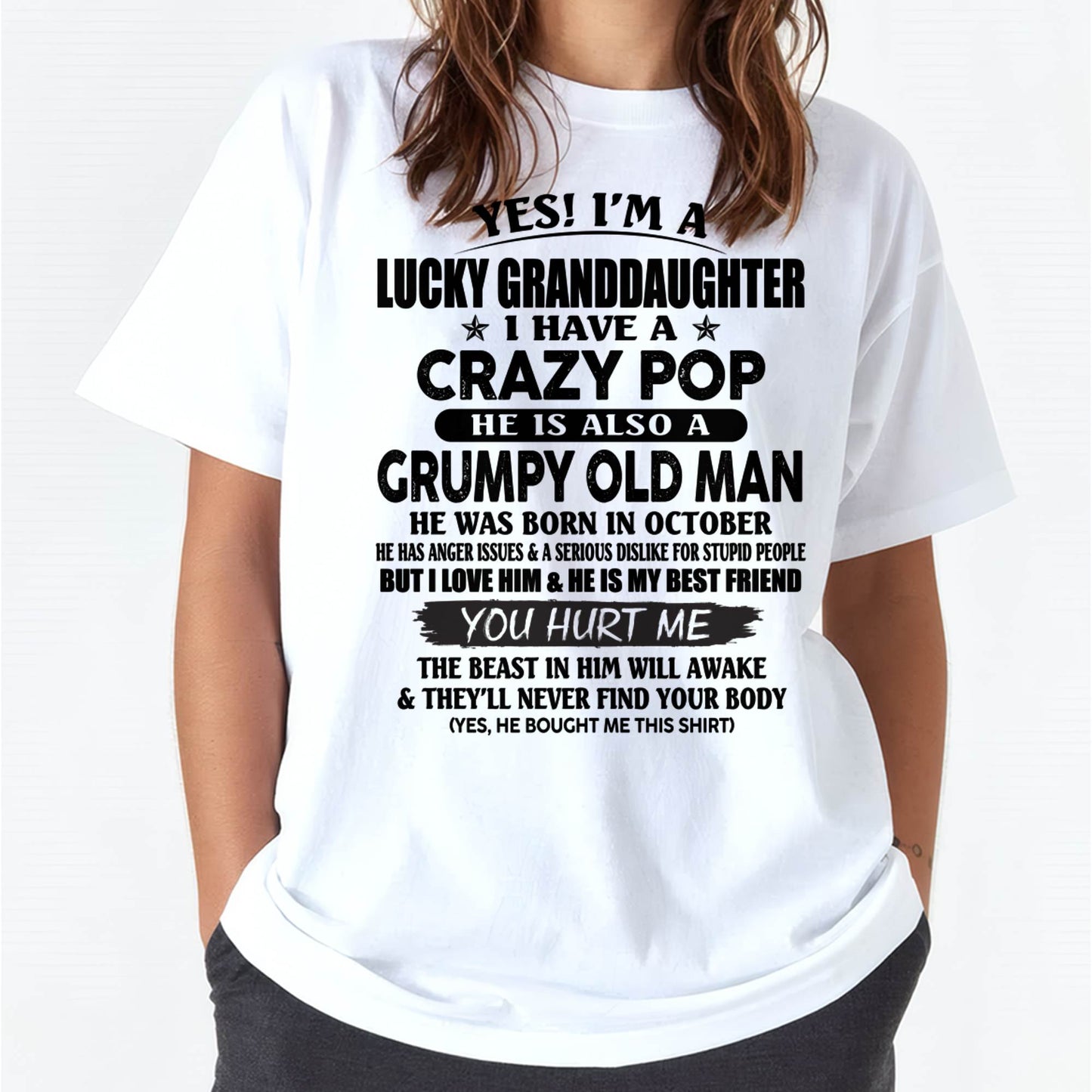 OCTOBER - LUCKY GRANDDAUGHTER OF CRAZY POP - PERFECT GIFT FOR YOUR GRANDDAUGHTER FROM POP - EBIL10 (SKU12-39-10)