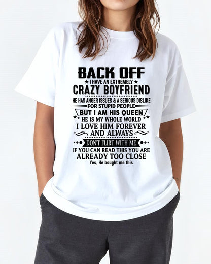 Back Off I Have An Extremely Crazy Boyfriend - - Gift For Wife From Husband - Ebil00 (SKUT-BACKOFF-00)