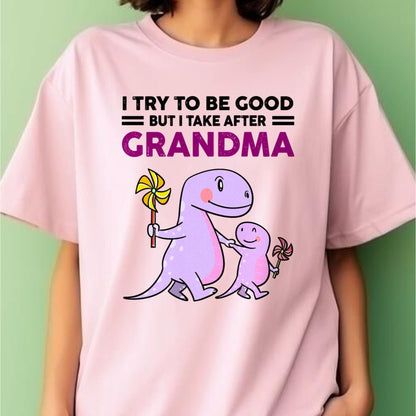 TRY TO BE GOOD BUT I TAKE AFTER GRANDMA- For granddaughter T shirt EBIL00 (SKU07-87)