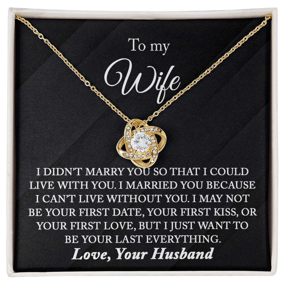 TO MY WIFE FROM HUSBAND - Premium Love Knot Necklace