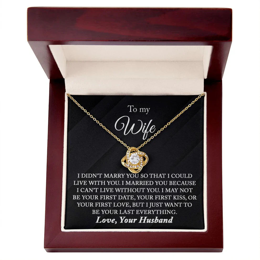 TO MY WIFE FROM HUSBAND - Premium Love Knot Necklace