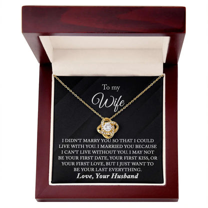 TO MY WIFE FROM HUSBAND - Premium Love Knot Necklace