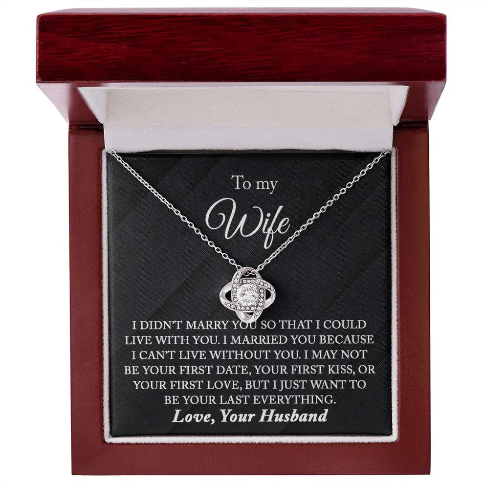 TO MY WIFE FROM HUSBAND - Premium Love Knot Necklace