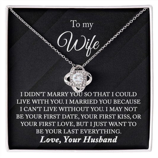 TO MY WIFE FROM HUSBAND - Premium Love Knot Necklace