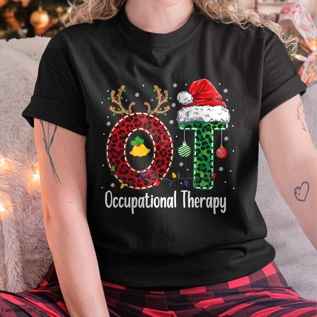 Occupational Therapy Christmas santa hat OT Therapist T-Shirt - Christmas Unisex T-Shirt/Hoodie/Sweatshirt - HNDS00