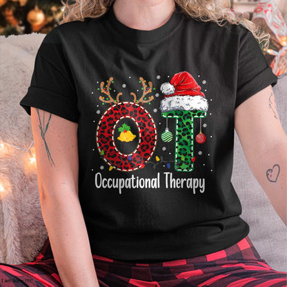 Occupational Therapy Christmas santa hat OT Therapist T-Shirt - Christmas Unisex T-Shirt/Hoodie/Sweatshirt - HNDS00