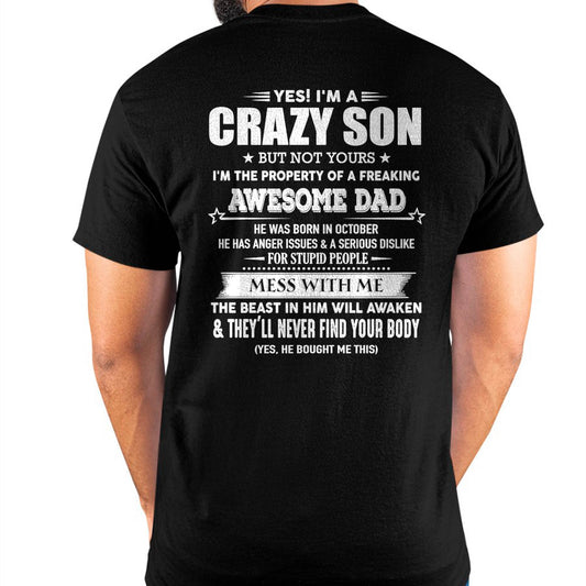 OCTOBER - YES! I'M A CRAZY SON - GIFT FOR SON FROM DAD - DONN10 (SKU07-52-10)