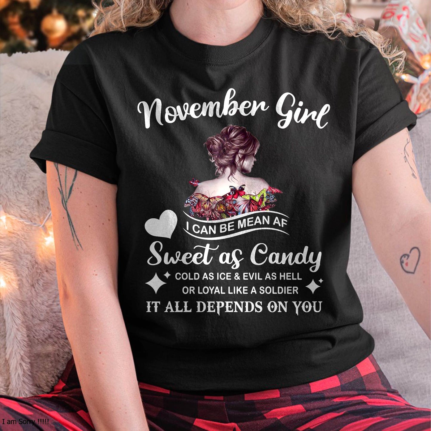 November Girl T-Shirt – Sweet As Candy, Cold As Ice - Birthday Gift for Women - EBIL11 (SKU26T-01-38-11)