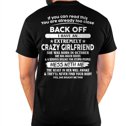 October - If You Can Read This You Are Already Too Close - Gift For Your Boyfriend, Husband From Wife - DONN10 (SKU07-175-10)