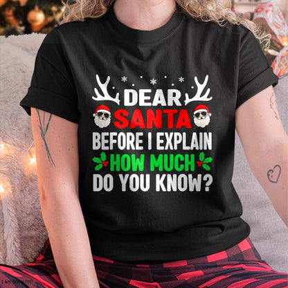 Funny Christmas Kids Adults Dear Santa I Can Explain T-Shirt - Christmas Unisex T-Shirt/Hoodie/Sweatshirt - HNDS00